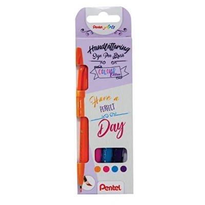 Abbildung von Pentel Sign Pen Brush &quot;Touch&quot; 4er Set, sortiert, Faserschreiber mit pinselähnlicher Spitze, violett