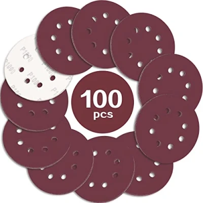 Abbildung von STEBRUAM 100 Stück Schleifpapier 125mm Klett 1000 körnung,Profi 125 Schleifscheiben Rund 8 Loch für Exzenterschleifer