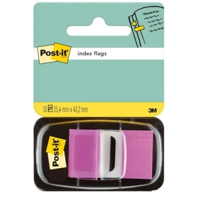 Abbildung von Post it Index Haftstreifen, Standard, Violett, 50 25.4 mm x 43.2 Markierungsstreifen für Dokumente und Notizen