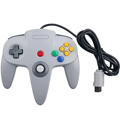 Abbildung von OSTENT Wired Controller Gamepad Joystick Joypad Kompatibel für Nintendo 64 N64 Konsole Videospiel Farbe Grau