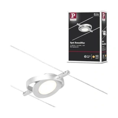 Abbildung von Paulmann 94415 CorDuo LED Seilsytem Spot RoundMac DC incl. 1x4,5 Watt erweiterbar Chrom matt, Drahtseil Metall 3000 K