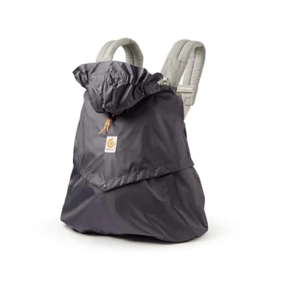 Abbildung von Ergobaby Windcover und Regencover, Windschutz Regenschutz für alle Babytragen, wasserabweisende Hülle, Charcoal