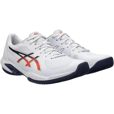 Abbildung von Asics Solution Swift FF 2 CLAY Tennisschuh für Sandplätze, Herren, Größe: 42, White/nova orange Textil/synthetik