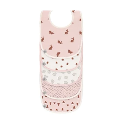 Abbildung von LÄSSIG Baby Kleinkind Lätzchen Set (5 Stk.) Klettverschluss Baumwolle wasserdicht/Value Pack Bib Little Forest Rabbit