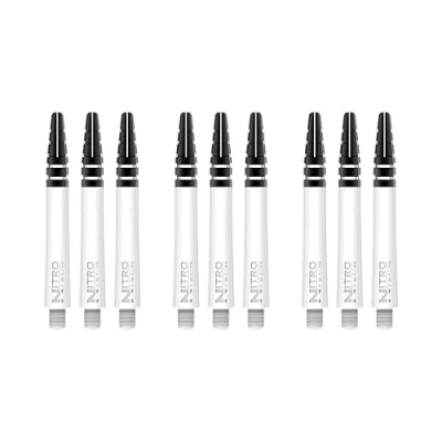Abbildung von RED DRAGON Nitrotech Dart Schäfte, 3 Stück pro Packung (9 Schäfte insgesamt) mit Punktekarte, weiß, M