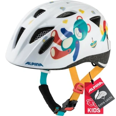 Abbildung von ALPINA XIMO Leichter, Sicherer &amp; Bruchfester Fahrradhelm Mit Optionalen LED Licht Für Kinder, white bear gloss, 49 54 cm