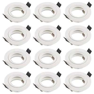 Abbildung von SEBSON Einbaustrahler rund Alu weiß 12er Pack, Einbaurahmen Lochdurchmesser 65mm, Decken Spot inkl. GU10 Fassung für LED/Halogen