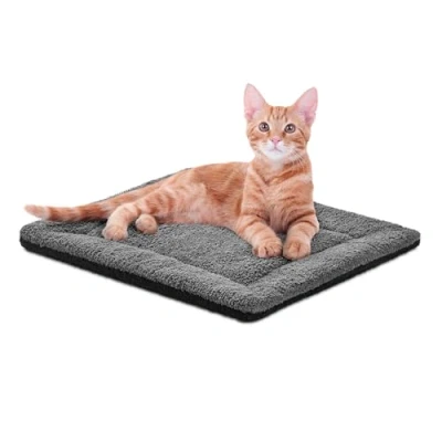 Abbildung von K&amp;H PET PRODUCTS selbstwärmendes Katzenbettunterlage, selbstwärmende Thermo Katzen und Hundebett Matte, Haustier Wärmekissen für Katzen, Katzenwärmermatte Wild Hauskatzen, Grau/Schwarz, 53,3