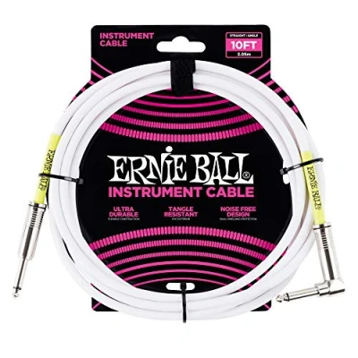 Abbildung von Ernie Ball Instrumentenkabel, gerade/gewinkelt, 3,048 m, Weiß