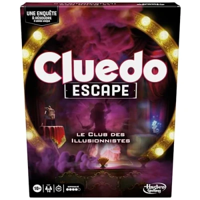 Abbildung von Hasbro Gaming Cluedo Escape der Club Illusionisten Ermittlungsspiel im Game Französische Version, für 1 bis 6 Spieler, Kinder ab 10 Jahren und Erwachsene
