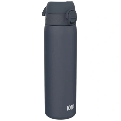Abbildung von Ion8 Stahl Trinkflasche, 600 ml, Auslaufsicher, Einhandöffnung, Sichere Verriegelung, Spülmaschinenfest, Klappdeckel, Tragegriff, Leicht zu Reinigen, Langlebig &amp; Kratzfest, Navy Blau