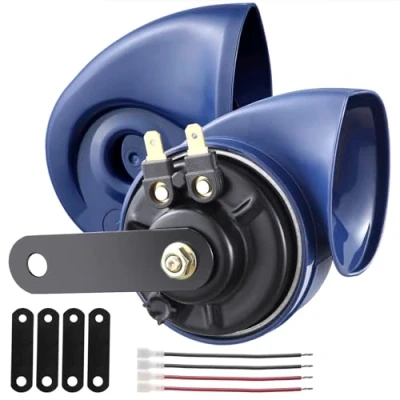 Abbildung von Rupse Hupe Autohupe Laut 120dB Horn Signalhorn für 12v Pkw Lkw Wohnmobile Motorräder Schiffe E Bikes,2 Stück