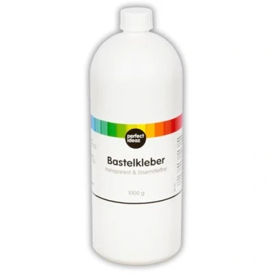 Abbildung von perfect ideaz 1.000 ml Bastel Kleber, transparent PVA Kleber lösemittelfrei, ungiftig Made in Germany