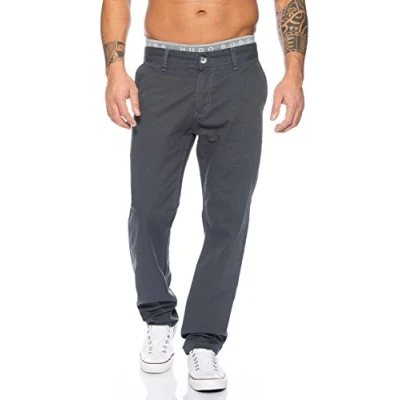 Abbildung von Rock Creek Herren Designer Chino Stoff Hose Chinohose Regular Fit Herrenhose W29 W40 RC 2083 [RC Dunkelgrau W36 L32]