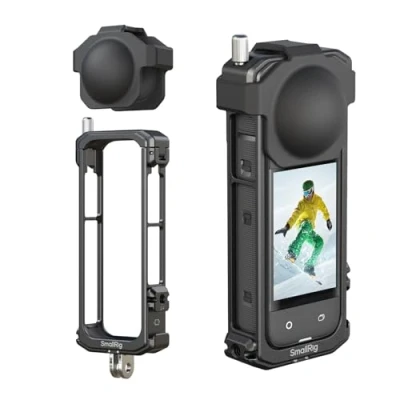 Abbildung von SMALLRIG Cage Käfig für Insta360 X4, Protective Case, Aluminium Schutzhülle X4 mit Silikon Objektivabdeckung, integriertem Blitzschuh und 1/4&quot; 20 Anti Ablenkungs Gewindeloch 4278