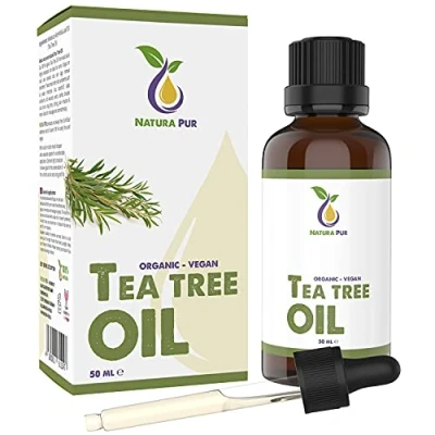 Abbildung von Teebaumöl 50ml BIO mit Pipette 100% naturreines ätherisches Öl aus Australien, vegan Tea Tree Oil