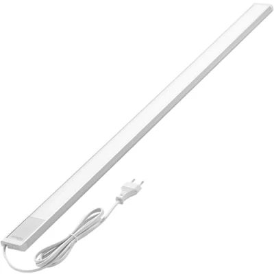 Abbildung von Oktaplex Riva flach LED Unterbauleuchte Küche 1110lm warmweiß 90cm Unterschrankleuchte silber mit Schalter Küchenlicht 15W 230V