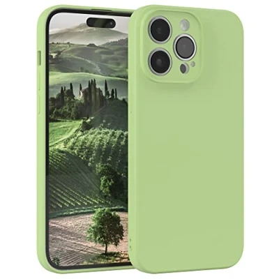 Abbildung von EAZY Case Silikonhülle für iPhone 14 Pro Max Hülle Silikon Grün weich stoßfeste Handyhülle Schutzhülle mit Kameraschutz Dünn Premium Schutz Cover TPU Phone Bumper Pastellgrün
