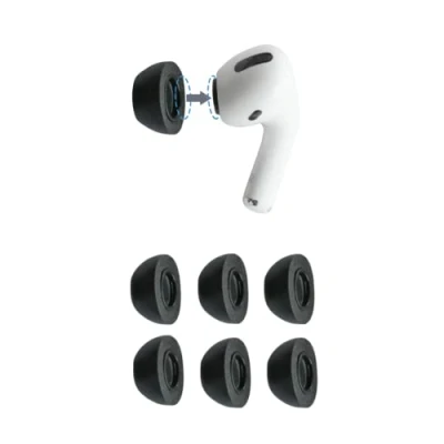 Abbildung von Comply Premium Schaumstoff Ohrpassstücke, kompatibel mit AirPods Pro, Version 2.0, kleine Größe, 3 Paar, 44 50220 21, schwarz