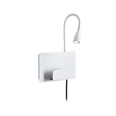 Abbildung von Paulmann 71100 LED Wandleuchte Halina USB C 2700K 200lm 230V 2,4W Weiß matt Wandleselampe