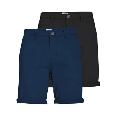 Abbildung von JACK &amp; JONES Herren Chino Shorts Regular Fit 12281875 ,2er Pack (Insignia Blue / Schwarz) ,XXL