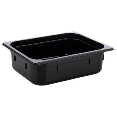 Abbildung von APS 82065 GN 1/2 Behälter, Gastronormbehälter aus Polycarbonat, Abmessungen 325 x 265 mm/Höhe 100 mm/Volumen 5,9 Liter, schwarz