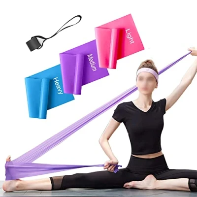 Abbildung von Fitnessbänder 3er Set Gymnastikband Widerstandsbänder Elastisch Stretching Bänder Übungsband Trainingsband für Yoga Krafttraining, Muskelaufbau, Pilates Fitnessband Kurs