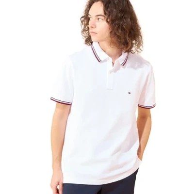 Abbildung von Tommy Hilfiger Tipped SLIM FIT Poloshirt, Herren, Größe: XS, White
