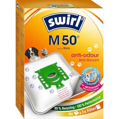 Abbildung von Swirl M 50 EcoPor Anti Geruch Staubsaugerbeutel für Miele, 4 Beutel