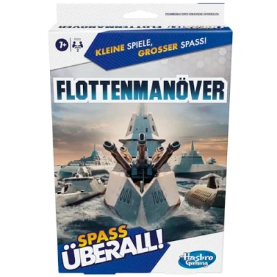 Abbildung von Hasbro Gaming Flottenmanöver Kompakt, portables Spiel für 2 Spieler, Reisespiel Kinder, Spaß überall
