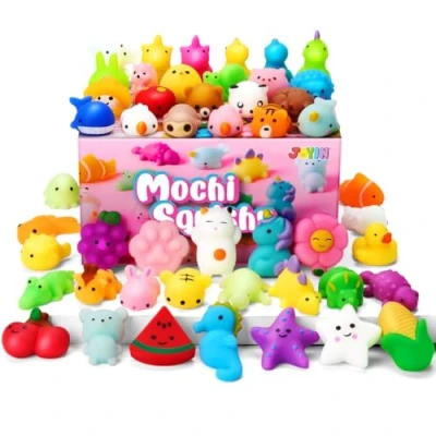 Abbildung von JOYIN Mochi Squishy Spielzeug Set, 50 Pack Mini Mitgebsel Kindergeburtstag ab 3 Jahre, Kawaii Mitbringsel Kindergeburtstag, Kleine Geschenke für Kinder, Adventskalender Füllung Kinder