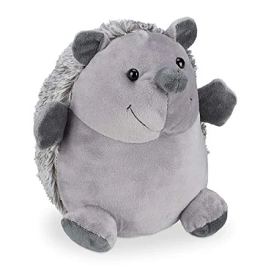 Abbildung von Relaxdays Türstopper Igel, aus Stoff, für Boden, innen, dekorativer Tier Türpuffer, 19,5 cm hoch, weich, schwer, grau
