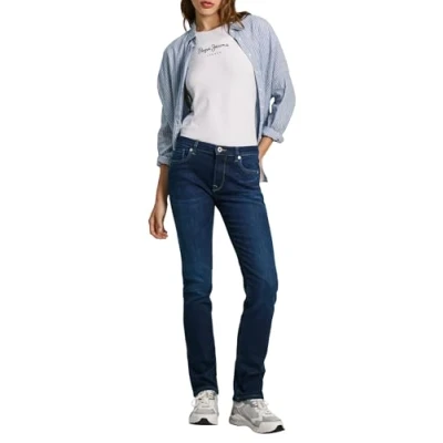 Abbildung von Pepe Jeans Damen Slim Mw Pl204589 Jeans, Blau (Denim cu1), 33W x 32L