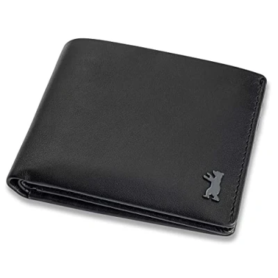 Abbildung von Berliner Bags Premium Geldbörse, Portmonee mit TüV Geprüfter RFID Schutz, inkl Geschenk Box und Einkaufswagenchip, Geldbeutel aus Leder, für Herren Schwarz