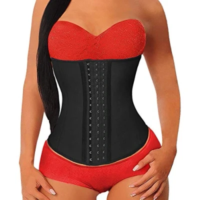 Abbildung von YIANNA Waist Trainer Damen Korsett Bauchweg Body Shaper Latex Corsage Bauch Weg Korsagen Sport Shapewear Corsette Taillengürtel Beige 1210 XL