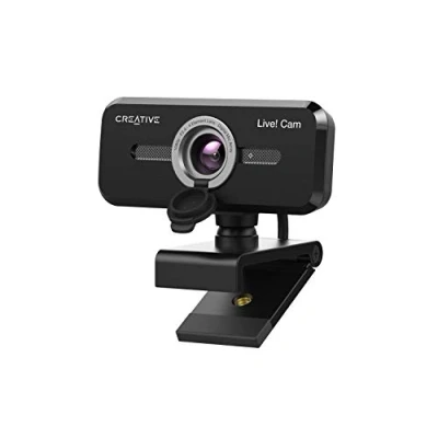 Abbildung von Creative Live! Cam Sync 1080p V2 Full HD Weitwinkel USB Webcam mit automatischer Stummschaltung und Rauschunterdrückung für Videogespräche, verbessertes integriertes Dual Mikrofon, Zoom, Skype