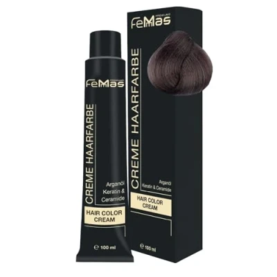 Abbildung von FemMas Haarfarbe Mittelblond Asch 7.11 I Creme mit Arganöl, Keratin &amp; Ceramiden Als dauerhafte Haarfärbung oder Tönung für strahlende, haltbare Farbergebnisse 100 ml
