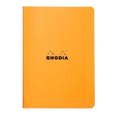 Abbildung von Rhodia 119184Cpack 10 Stück Notizbücher Orange A5 kleine Karos 96 Seiten weißes Papier 80 g/m² Einband aus weichem beschichtetem Karton, robust und wasserdicht
