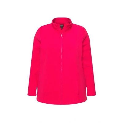 Abbildung von Ulla Popken Baukastensystem Stehkragen Fleecejacke, Damen, Größe: 62/64, Magenta