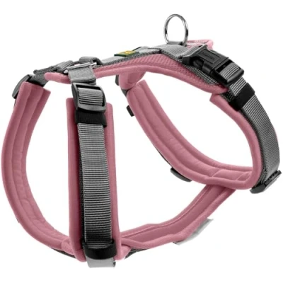 Abbildung von HUNTER Hundegeschirr Maldon UP, Farbe: Altrosa/grau, weich gepolstert &amp; komfortabel, stark reflektierend durch 3M Scotchlite, 4 Fach verstellbar, mit gepolstertem Griff (ab S M), Größe: XS