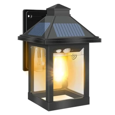 Abbildung von COLBOR Solarlampen für Außen, LED Solar Vintage Licht mit Bewegungsmelder 3 Modi IP65 Wasserdicht Garage Garten Hof Terrasse (1 Pcs), Außen
