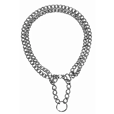 Abbildung von TRIXIE Zug Stopp Kettenhalsband Größe L: Halsumfang 50 cm/2,5 mm in silber stabiles 2 reihig für große Hunde, verchromt, leicht zu reinigen, 2244