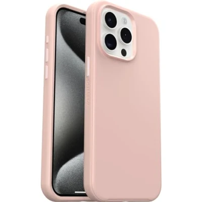Abbildung von OtterBox Symmetry für MagSafe Hülle iPhone 15 Pro Max, stoßfest, sturzsicher, schützende dünne Hülle, 3X getestet nach Militärstandard, Rose