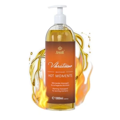 Abbildung von Vibratissimo Hot Moments 1000 ml Massageöl Aufheizendes Massageerlebnis Stimulierende Massageöle, Entspannung für Paare &amp; Gleitöl