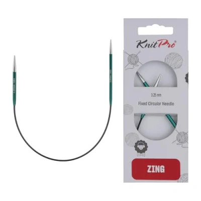 Abbildung von KnitPro K47055 Rundstricknadel, Metal, Grün, 25cm / 3.25mm