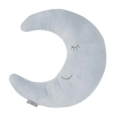 Abbildung von roba Nackenkissen in Mond Form Style Weiches Deko Kissen für Baby &amp; Kinderzimmer Kuschelkissen Mädchen Jungen Hellblau, 1 Stück (1er Pack)
