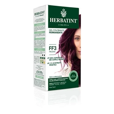 Abbildung von Herbatint FF3 Pflaume Permanente Haarfarbe, 150 ml, ohne Ammoniak, 100% Abdeckung für weißes Haar, empfindliche Haut, mit 8 natürlichen Bio Extrakten