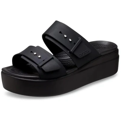 Abbildung von Crocs Brooklyn Buckle Low Wedge W, Damen, Sandalen Black, 38/39 EU