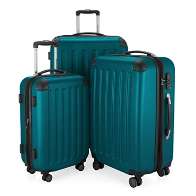 Abbildung von HAUPTSTADTKOFFER SPREE 3er Trolley Set Rollkoffer Reisekoffer, (S, M und L) Koffer Set, 4 Doppel Rollen, , Aqua Grün