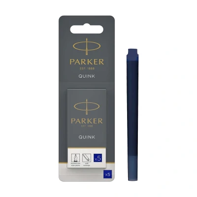 Abbildung von Parker Tintenpatronen für Füller lange Patronen blaue QUINK Tinte 5 Stück (Blister Packung)